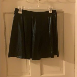 Pleather black metallic skirt